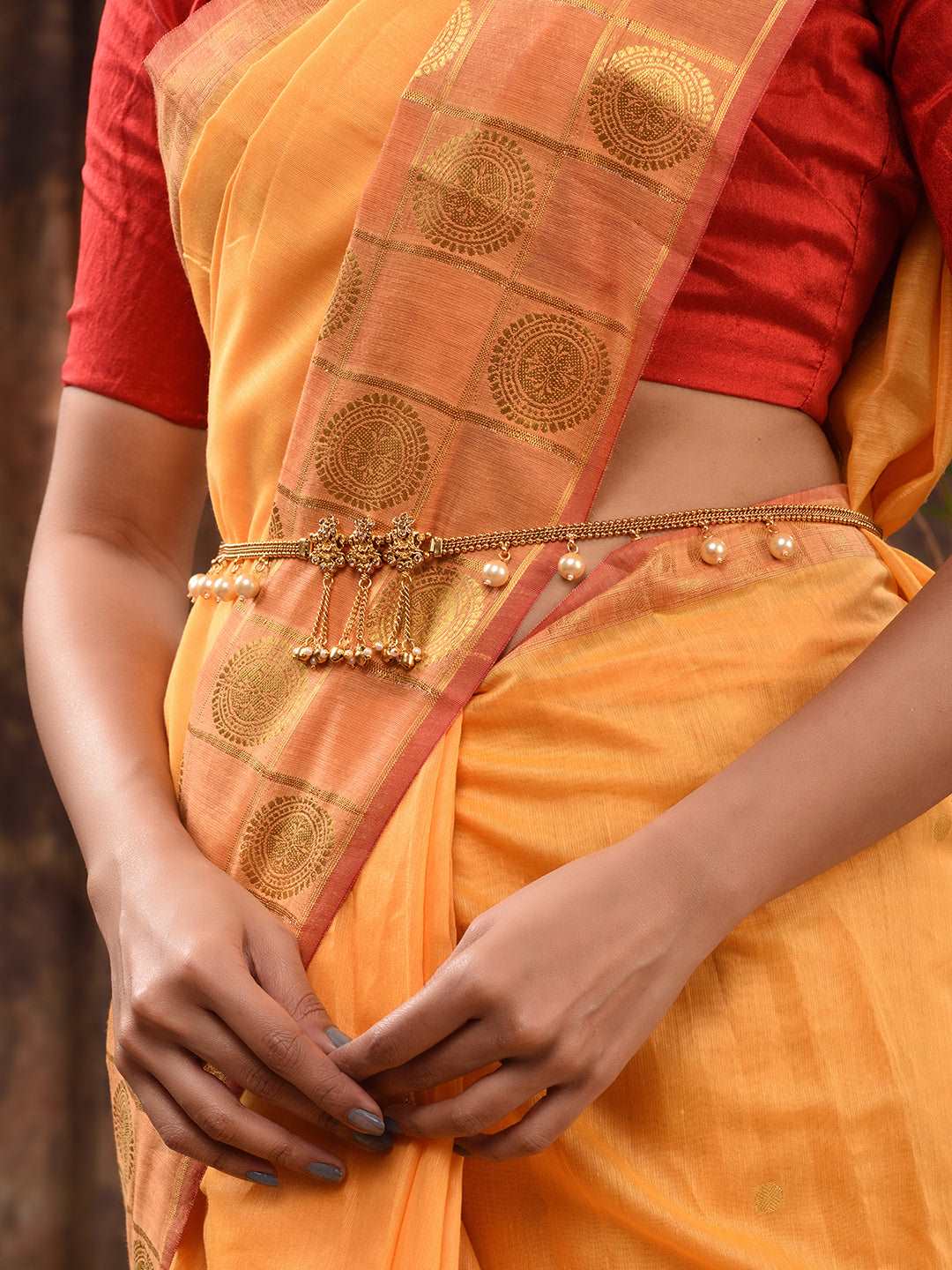 Gold Plated Kemp stone studded Pearl Beaded Kamarbandh, zaveri pearls, sale price rs, sale price, sale gold plated, sale gold, sale, rubans, ring, regular price, priyassi jewellery, kushal's